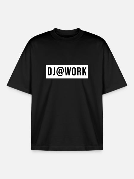 DJ At Work - Boxy Heavyweight Unisex Organic T-Shirt by Stanley/Stella - black