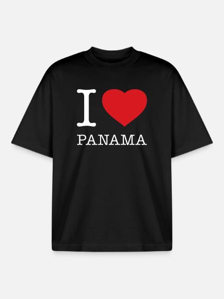 I LOVE PANAMA - Boxy Heavyweight Unisex Organic T-Shirt by Stanley/Stella - black