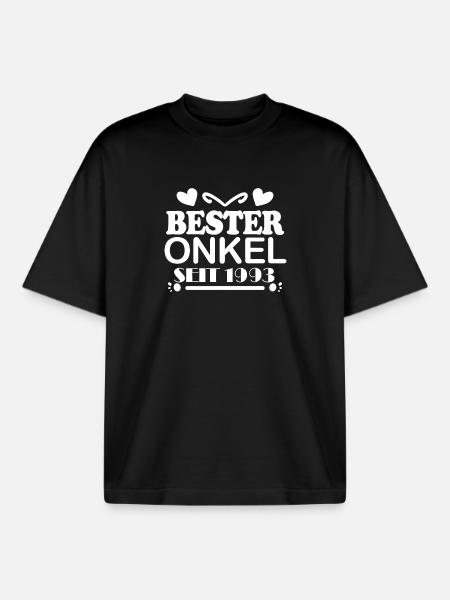 Bester Onkel seit 1993 - Boxy Heavyweight Unisex Organic T-Shirt von Stanley/Stella - Schwarz