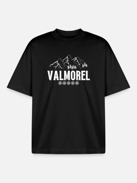 VALMOREL, ski resort, ski area - Boxy Heavyweight Unisex Organic T-Shirt by Stanley/Stella - black