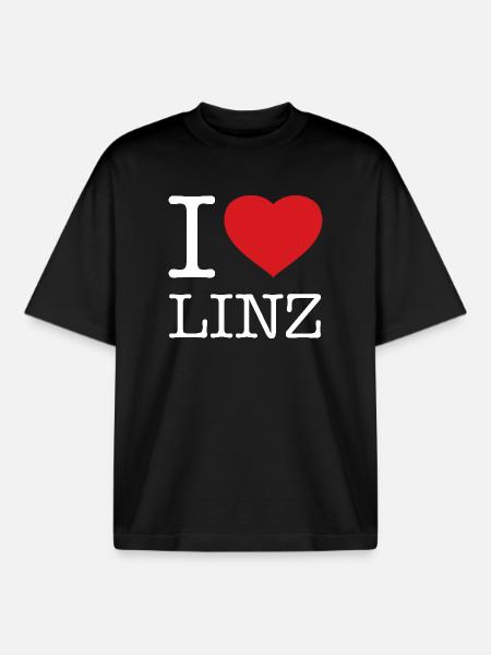 J’ADORE LINZ - T-shirt unisexe boxy épais biologique Stanley/Stella - noir