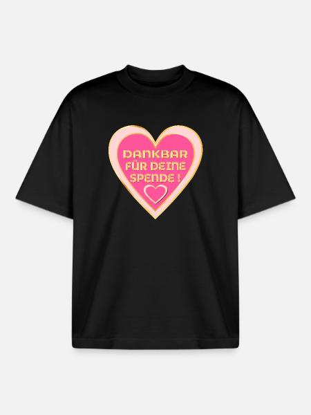 SPENDERIN DANKBARKEIT - SPENDE HERZ - Boxy Heavyweight Unisex Organic T-Shirt von Stanley/Stella - Schwarz