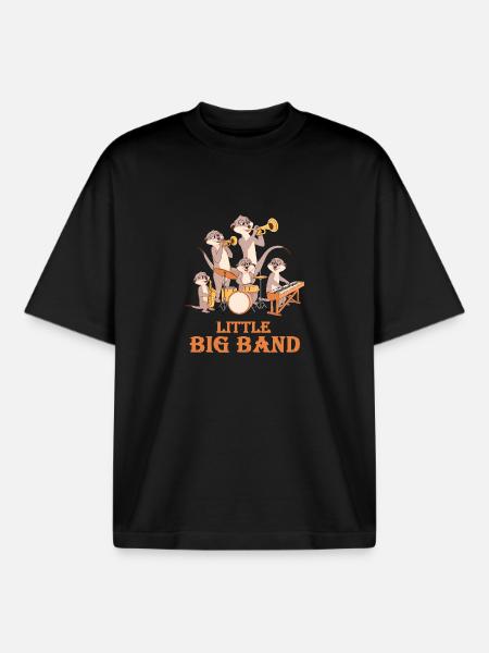 Meerkat Little Big Band - Boxy Heavyweight Unisex Organic T-Shirt by Stanley/Stella - black