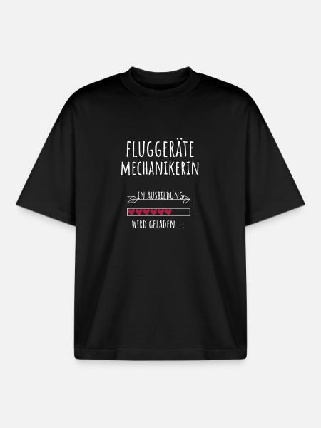 Fluggerätemechanikerin Ausbildung Beruf Geschenk - Boxy Heavyweight Unisex Organic T-Shirt von Stanley/Stella - Schwarz