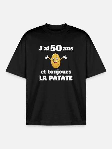 Birthday, 50th birthday, fiftieth birthday - Boxy Heavyweight Unisex Organic T-Shirt by Stanley/Stella - black