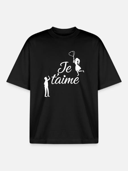 Ich liebe dich - Boxy Heavyweight Unisex Organic T-Shirt von Stanley/Stella - Schwarz