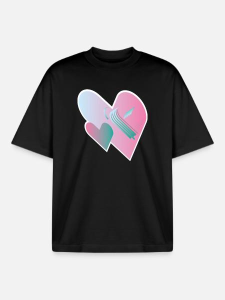 Love Assemble 00 - Boxy Heavyweight Unisex Organic T-Shirt by Stanley/Stella - black