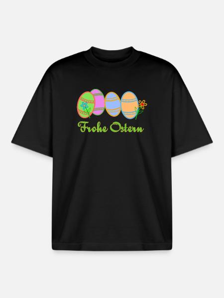Ostereier zu Ostern - Boxy Heavyweight Unisex Organic T-Shirt von Stanley/Stella - Schwarz