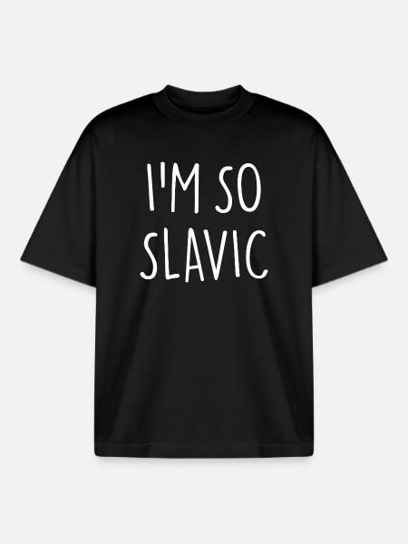 I'M SO SLAVIC Slawisch - Boxy Heavyweight Unisex Organic T-Shirt by Stanley/Stella - black