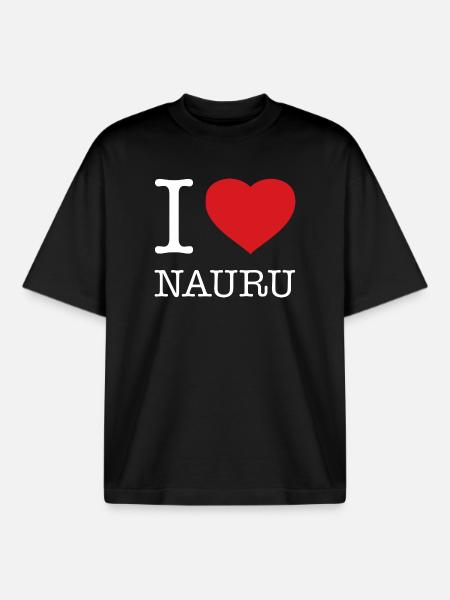 J’ADORE NAURU - T-shirt unisexe boxy épais biologique Stanley/Stella - noir