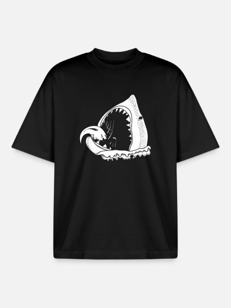 white shark - Boxy Heavyweight Unisex Organic T-Shirt von Stanley/Stella - Schwarz