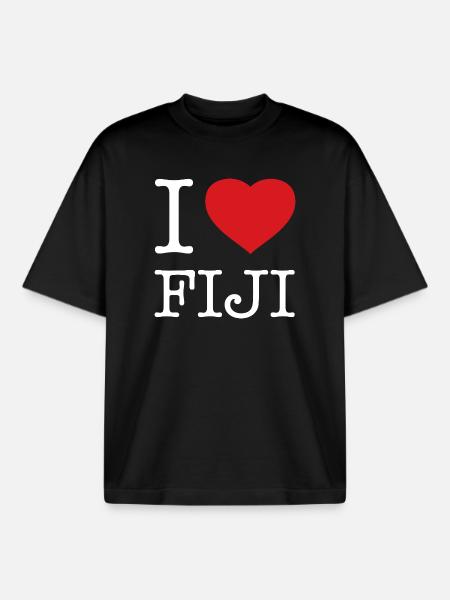 J’ADORE LES FIDJI - T-shirt unisexe boxy épais biologique Stanley/Stella - noir