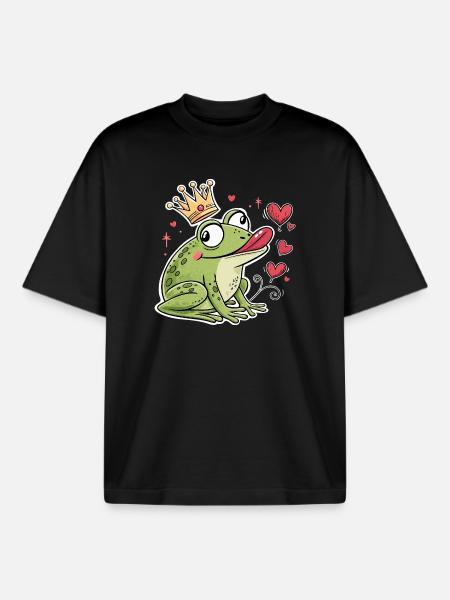 Froschkönig Karneval Fasching Konfetti - Boxy Heavyweight Unisex Organic T-Shirt von Stanley/Stella - Schwarz