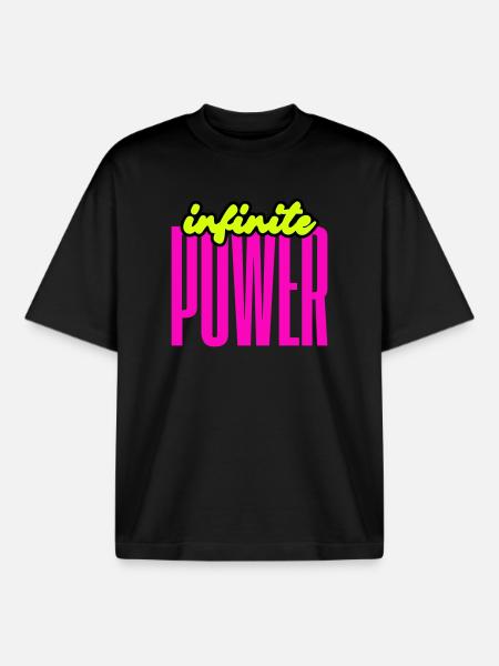 Unendliche Power - Boxy Heavyweight Unisex Organic T-Shirt von Stanley/Stella - Schwarz