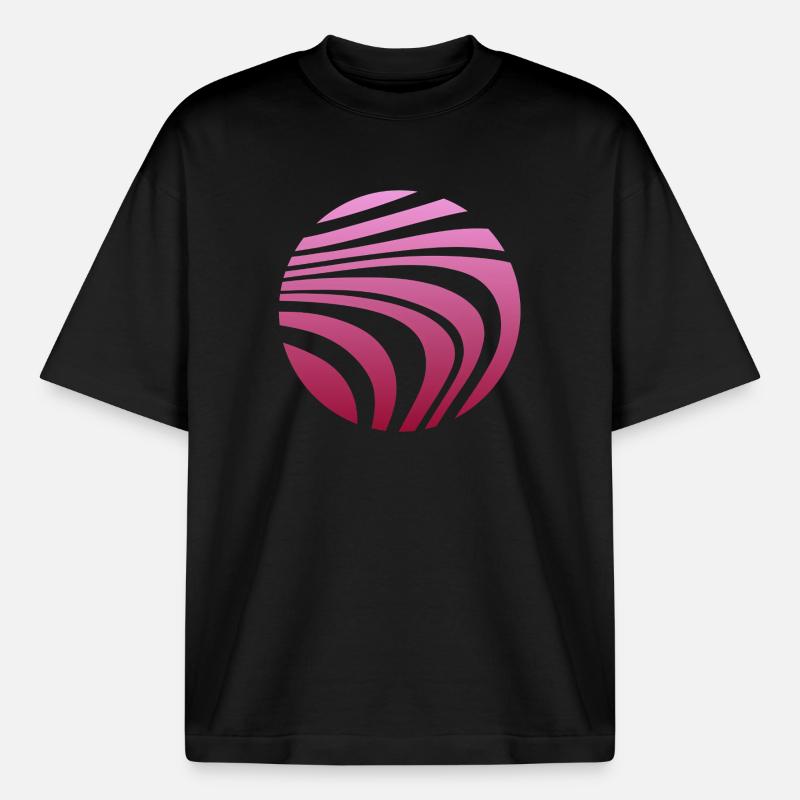 Psychedelic Pattern Pink Gradient - Heavyweight Boxy Unisex T-Shirt by Stanley/Stella - black