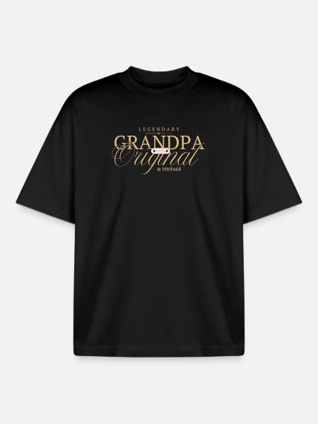 Legendärer Opa Original Gold - Boxy Heavyweight Unisex Organic T-Shirt von Stanley/Stella - Schwarz