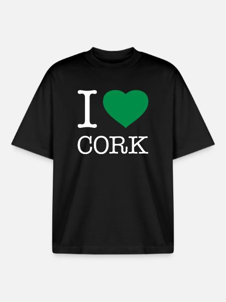 I LOVE CORK - Boxy Heavyweight Unisex Organic T-Shirt von Stanley/Stella - Schwarz