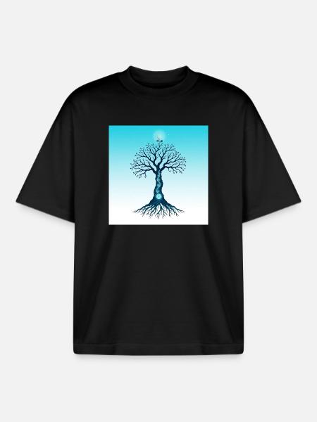 Spiritual Tree - T-shirt unisexe boxy épais biologique Stanley/Stella - noir