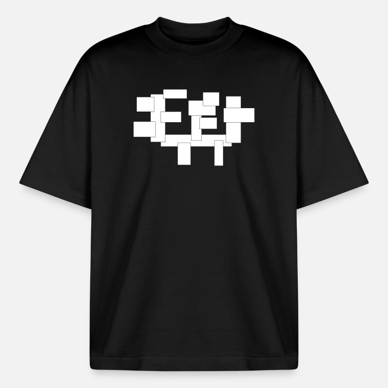 rectangles just squares in composition - Boxy Heavyweight Unisex Organic T-Shirt by Stanley/Stella - black