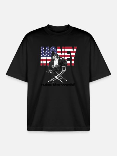 Money rules the world - Boxy Heavyweight Unisex Organic T-Shirt by Stanley/Stella - black