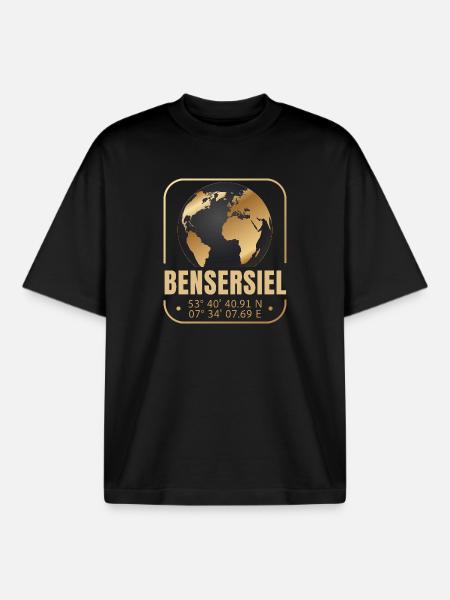 Bensersiel - Boxy Heavyweight Unisex Organic T-Shirt von Stanley/Stella - Schwarz