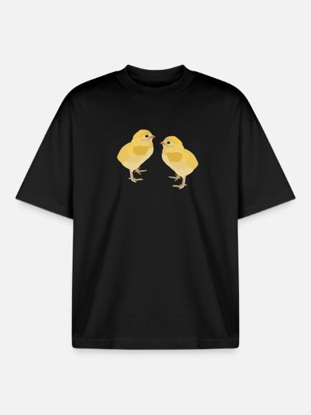 Kiki and Koko, the chicks - Boxy Heavyweight Unisex Organic T-Shirt by Stanley/Stella - black