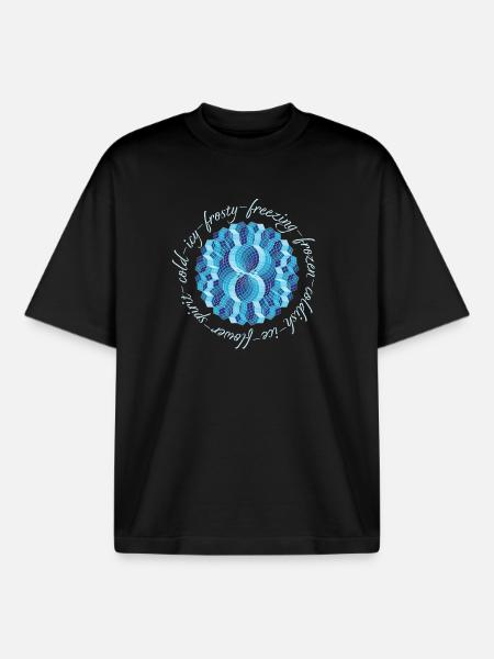 Icy Spirit patten - Boxy Heavyweight Unisex Organic T-Shirt by Stanley/Stella - black