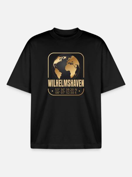Wilhelmshaven - Boxy Heavyweight Unisex Organic T-Shirt von Stanley/Stella - Schwarz