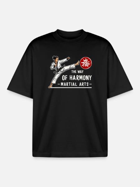 Kampfkunst - Boxy Heavyweight Unisex Organic T-Shirt von Stanley/Stella - Schwarz