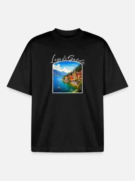 Gardasee, Lago di Garda - Boxy Heavyweight Unisex Organic T-Shirt von Stanley/Stella - Schwarz