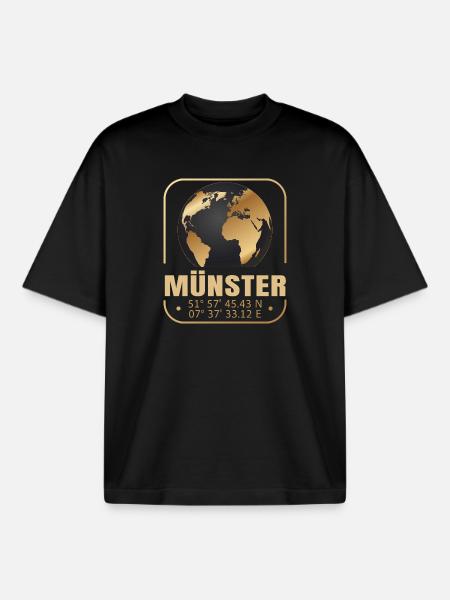Münster - Boxy Heavyweight Unisex Organic T-Shirt von Stanley/Stella - Schwarz