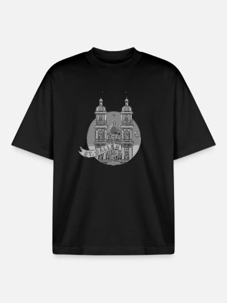 Kathedrale St.Gallen in Chrome - Boxy Heavyweight Unisex Organic T-Shirt von Stanley/Stella - Schwarz