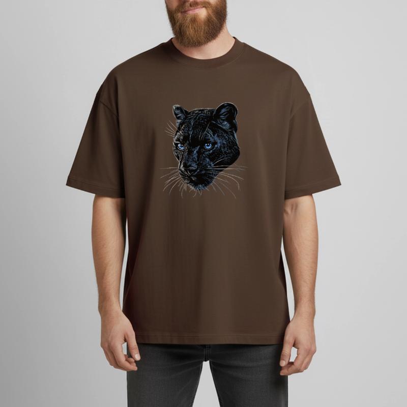 Panthère Léopard Grand Chat Mignon Gros Chat Panter T-shirt unisexe boxy épais biologique Stanley/Stella