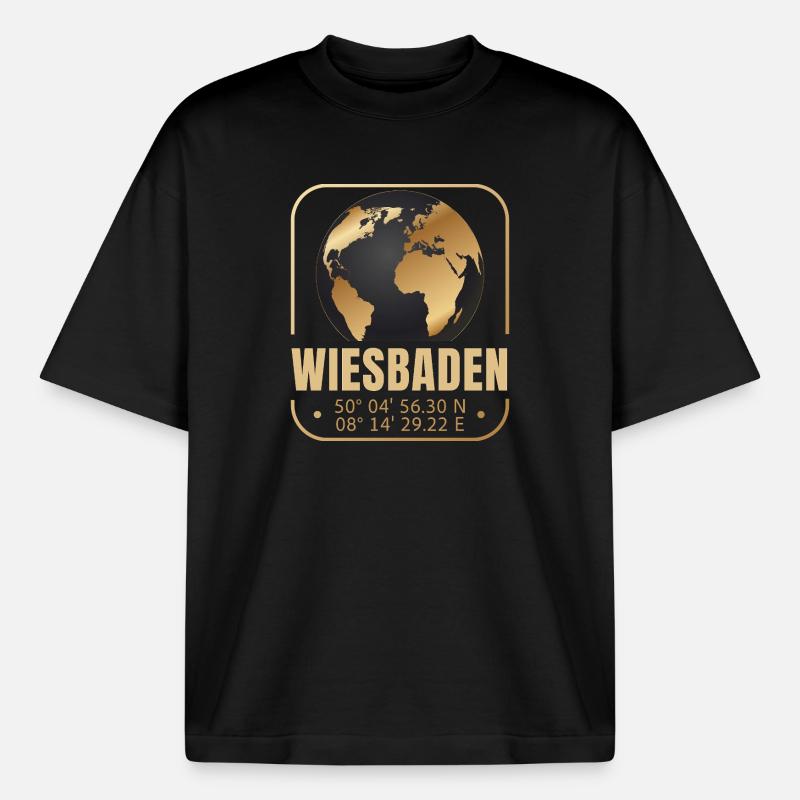 Wiesbaden - Heavyweight Unisex Boxy T-Shirt von stanley/stella	 - Schwarz