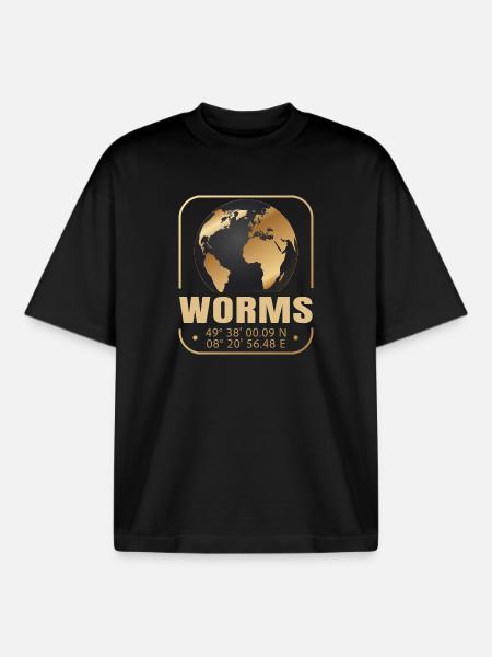 Worms - Boxy Heavyweight Unisex Organic T-Shirt von Stanley/Stella - Schwarz