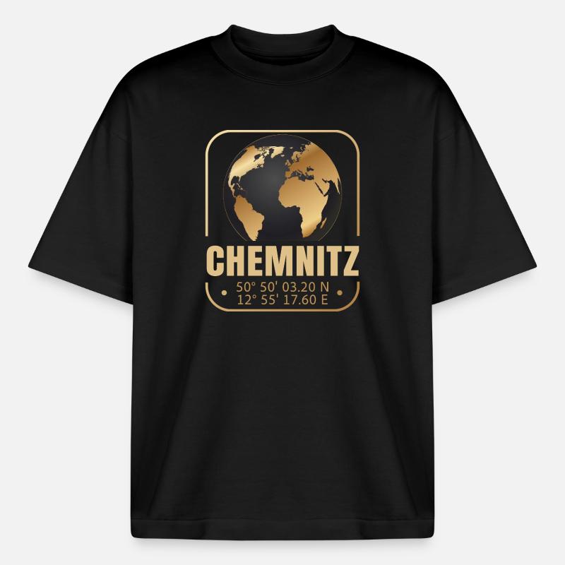 Chemnitz - Boxy Heavyweight Unisex Organic T-Shirt von Stanley/Stella - Schwarz
