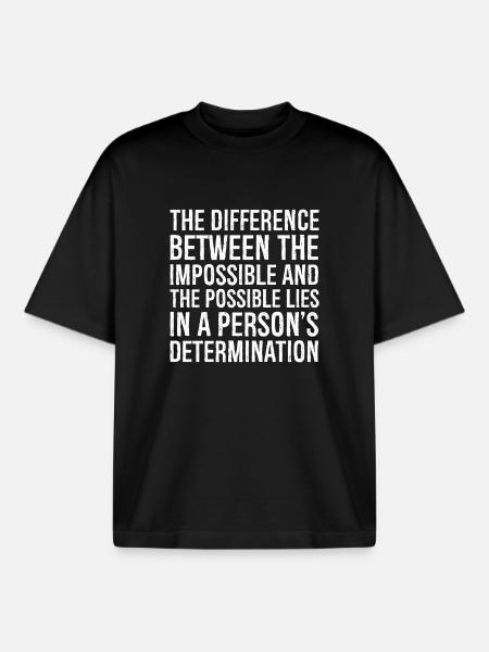 la différence entre l’impossible et le - T-shirt unisexe boxy épais biologique Stanley/Stella - noir
