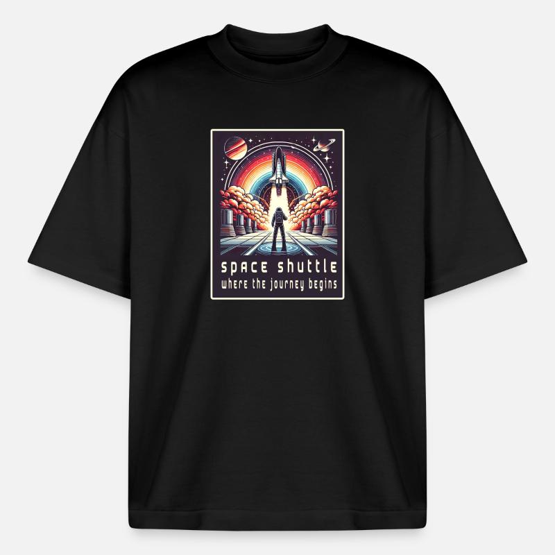 Space Shuttle - Die Reise beginnt - Boxy Heavyweight Unisex Organic T-Shirt von Stanley/Stella - Schwarz