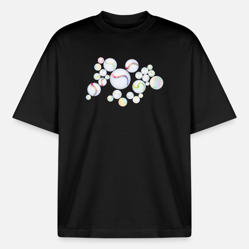 Marbles with Pattern – Shimmering Elegance - Heavyweight Boxy Unisex T-Shirt by Stanley/Stella - black
