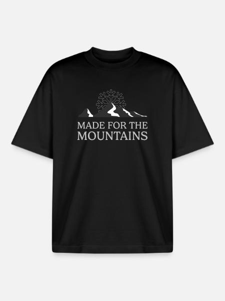 Made For The Mountains - Boxy Heavyweight Unisex Organic T-Shirt by Stanley/Stella - black