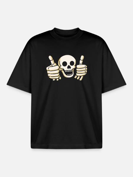 OKI Skull - Boxy Heavyweight Unisex Organic T-Shirt by Stanley/Stella - black