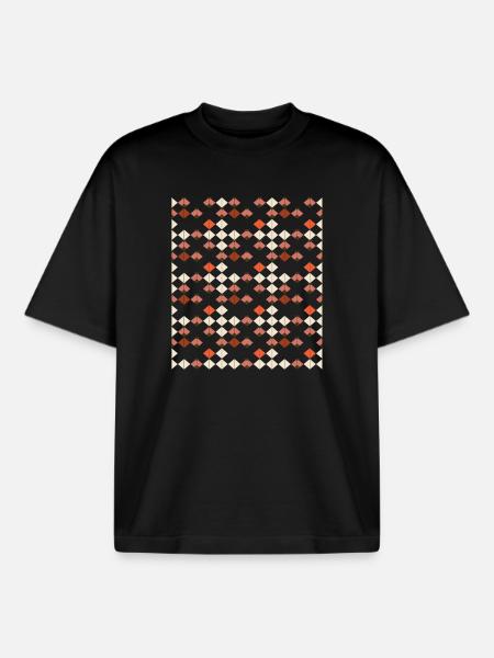Geometric Diamond Quilt Pattern - Boxy Heavyweight Unisex Organic T-Shirt by Stanley/Stella - black