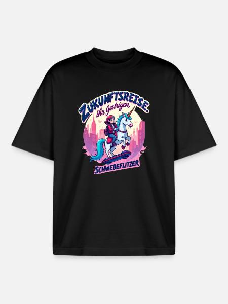 Zukunftritt mit Einhorn - Boxy Heavyweight Unisex Organic T-Shirt von Stanley/Stella - Schwarz
