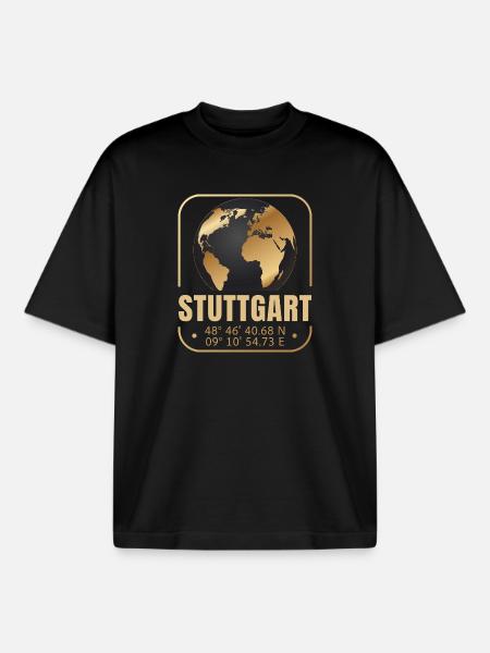 Stuttgart - Boxy Heavyweight Unisex Organic T-Shirt von Stanley/Stella - Schwarz