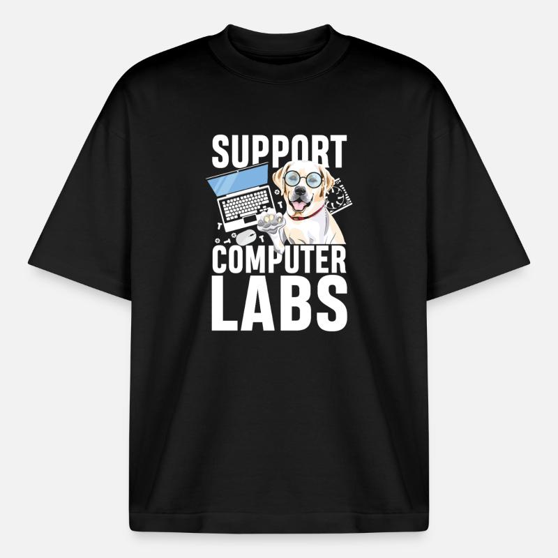 Support computer labs - Boxy Heavyweight Unisex Organic T-Shirt von Stanley/Stella - Schwarz
