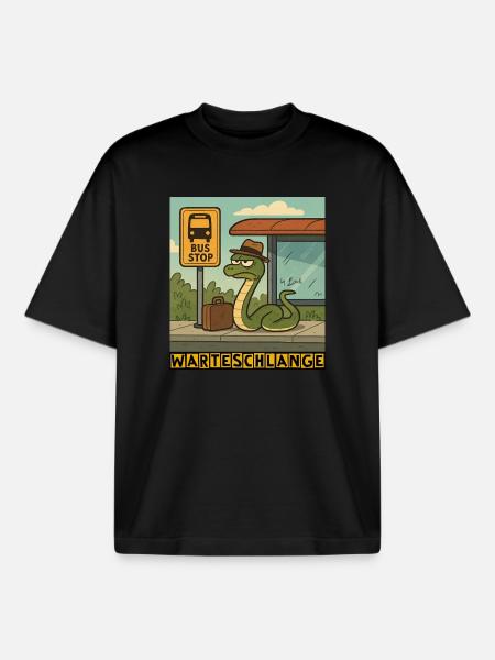 Queue by Rico Beck - Boxy Heavyweight Unisex Organic T-Shirt by Stanley/Stella - black
