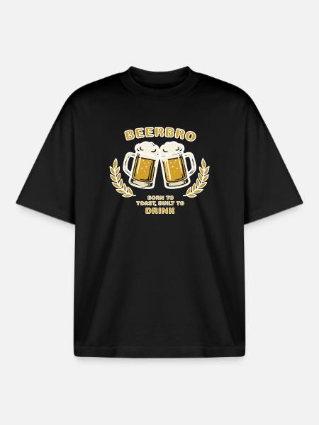 BEERBRO - Boxy Heavyweight Unisex Organic T-Shirt von Stanley/Stella - Schwarz