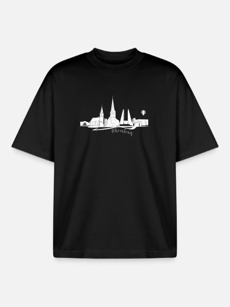 Rheinberg City Silhouette design - Boxy Heavyweight Unisex Organic T-Shirt by Stanley/Stella - black