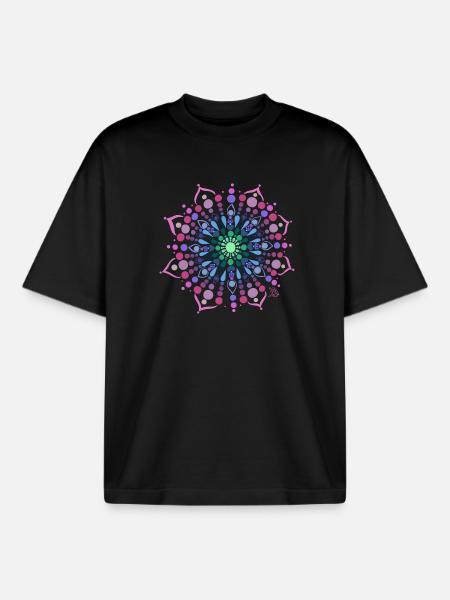 Mandala Liebe - Boxy Heavyweight Unisex Organic T-Shirt von Stanley/Stella - Schwarz