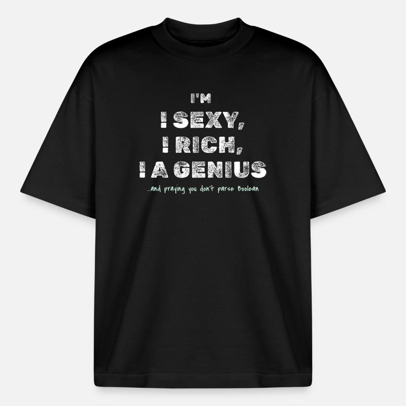 Boolean Joke – Funny Dev Tee - Boxy Heavyweight Unisex Organic T-Shirt by Stanley/Stella - black